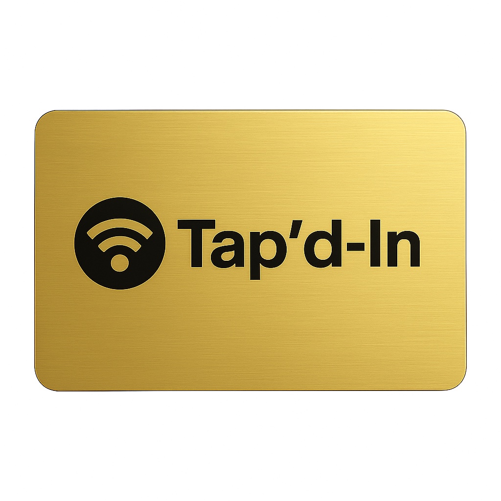 Tap'd-In gold metal card
