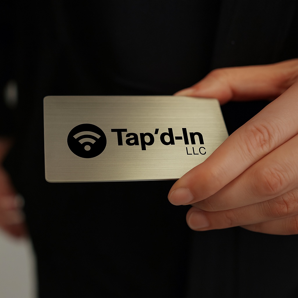 Tap'd-In metal card in hand